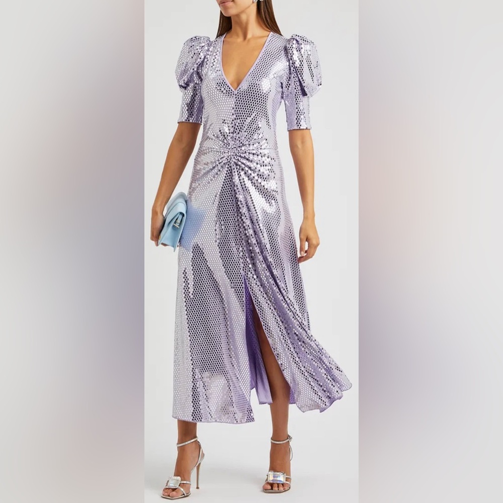 Rotate Women Sierina Midi Dress, Lavender, sz US 6